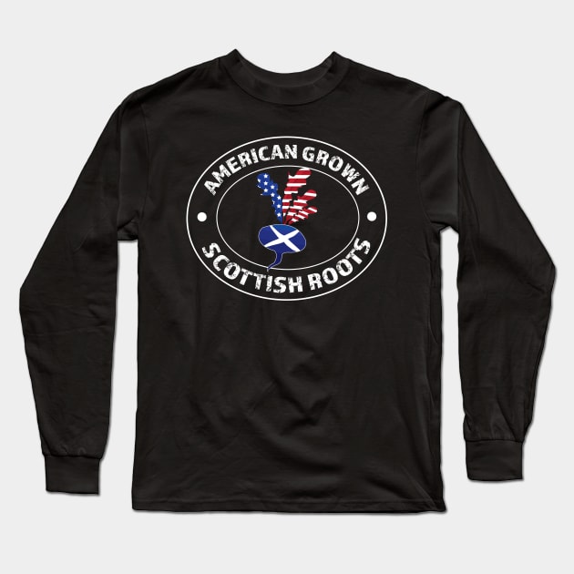 American grown with scottish roots shirt scottish pride Long Sleeve T-Shirt by ayelandco